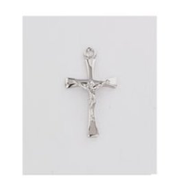 McVan Small Sterling Silver Crucifix with 18" Rhodium Chain and Deluxe Gift Box