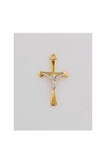 McVan 18kt Gold Over Sterling Silver Two-Tone Crucifix Pendant With 18"  Chain