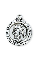 McVan Sterling Silver Saint Joan of Arc Medal on 18" Chain Necklace