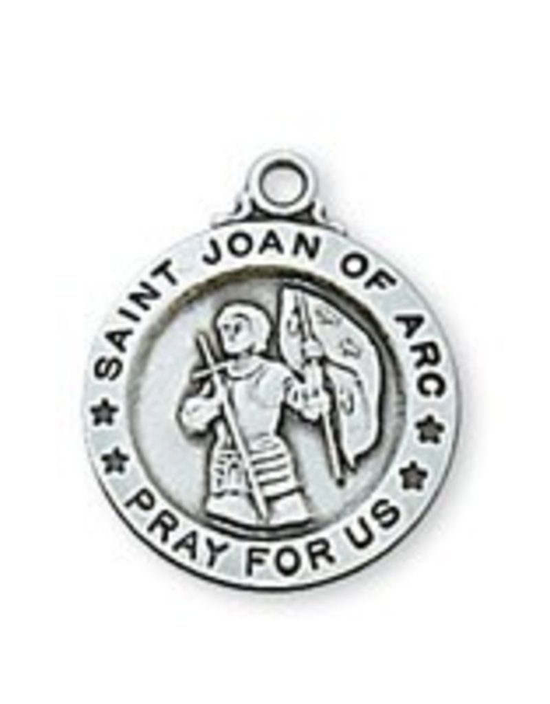 McVan Sterling Silver Saint Joan of Arc Medal on 18" Chain Necklace
