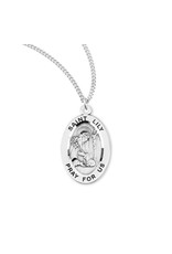 HMH Religious Sterling Silver St. Lily Medal-Pendant on 18" Chain Necklace