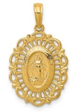 14k Oval Miraculous Medal Pendant