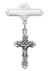 McVan Sterling Silver Baptism Crucifix Baby Pin