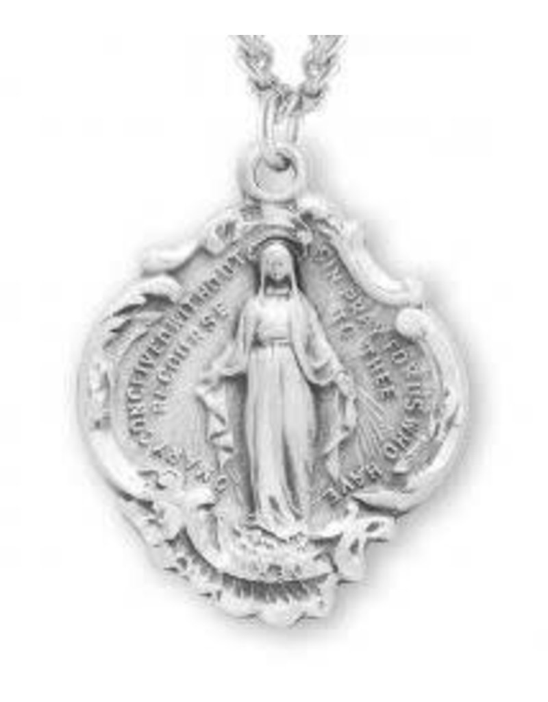 HMH Religious Sterling Silver Baroque Style Miraculous Medal