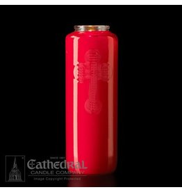 Cathedral Candle Co. 6 Day Ruby Glass Bottle Style - Box of 12