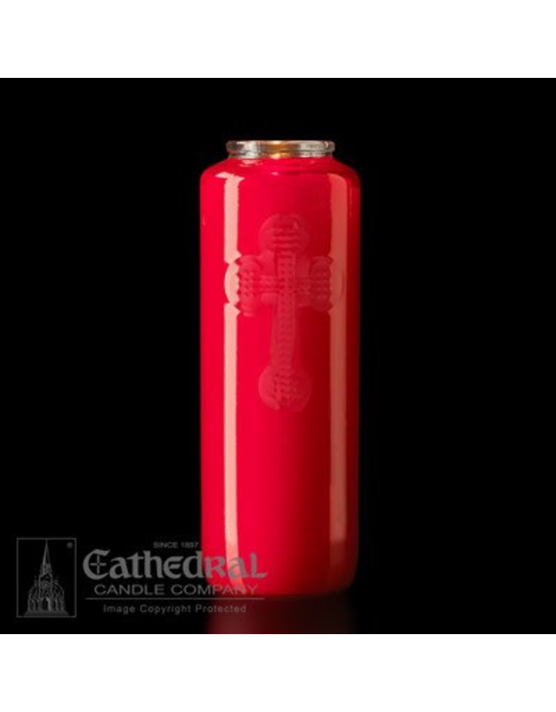 Cathedral Candle Co. 6 Day Ruby Glass Bottle Style - Box of 12