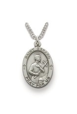 Singer Sterling Silver St. Gerard Medal Pendant 18" Chain Necklace