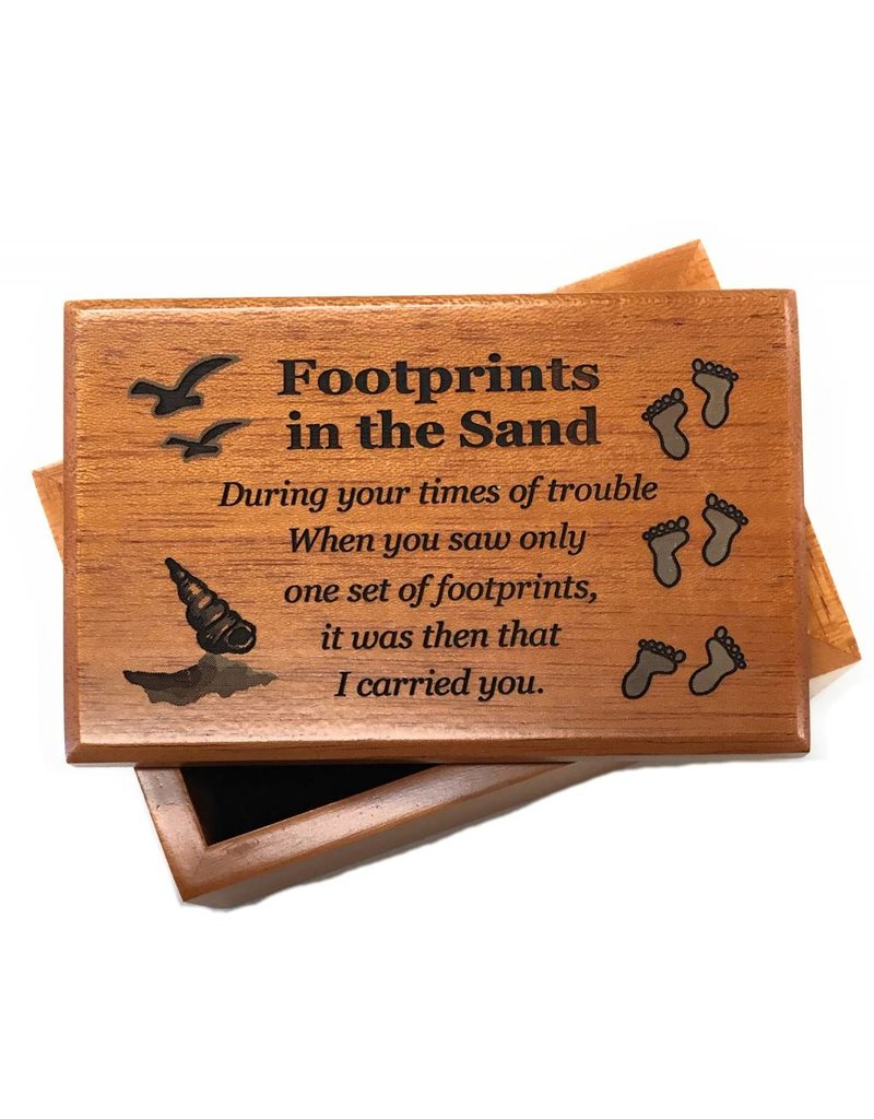 HJ Sherman Footprints In The Sand Keepsake Box