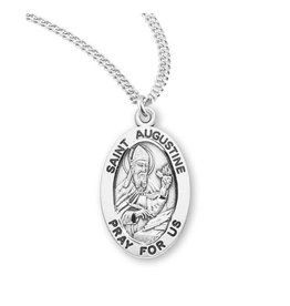 HMH Religious Sterling Silver St. Augustine Medal With 20" Necklace