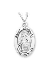 HMH Religious Sterling Silver St. Veronica Medal With 18" Necklace