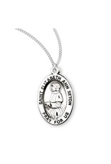 HMH Religious Sterling Silver St. Elizabeth Ann Seton Medal With 18" Chain Necklace