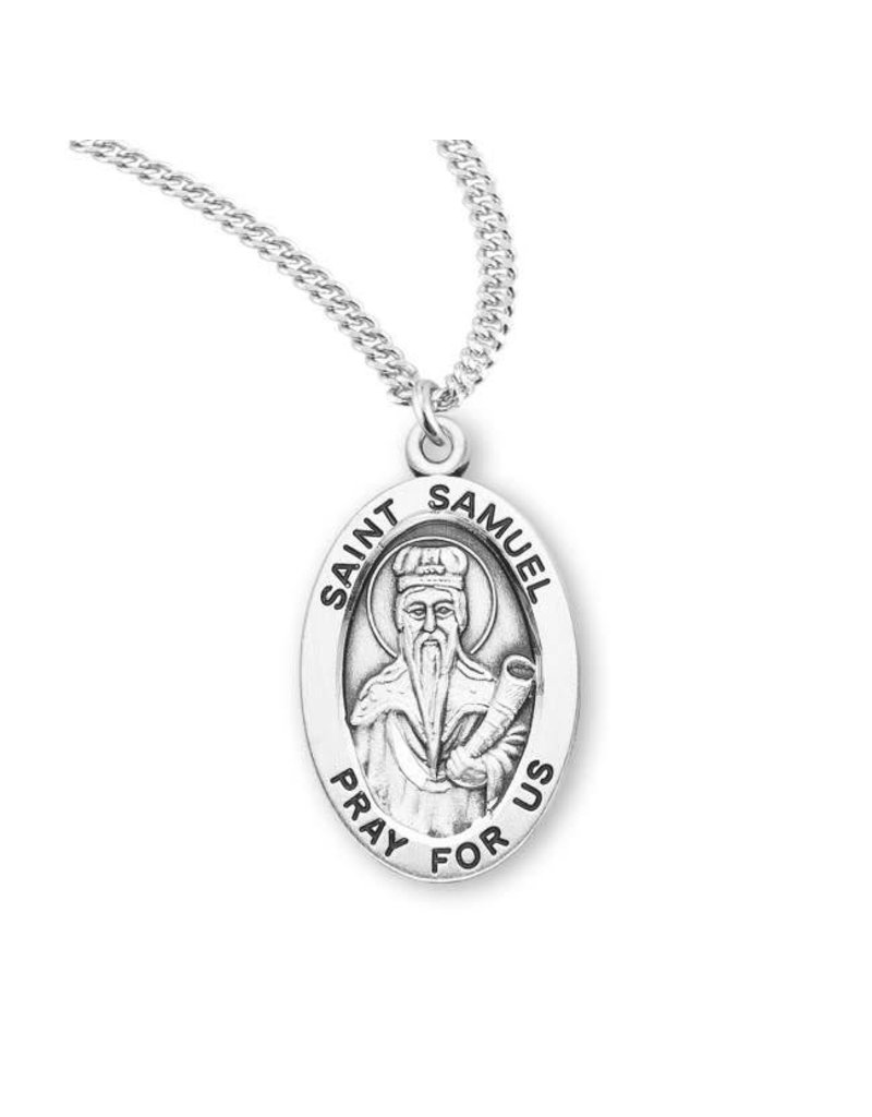 HMH Religious Sterling Silver St. Samuel Medal With 20" Chain Necklace