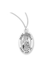 HMH Religious Sterling Silver St. Isabella Medal With 18" Chain Necklace