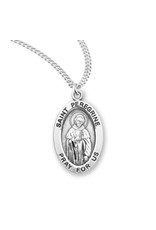 HMH Religious Sterling Silver St. Peregrine Medal With 20" Chain Necklace