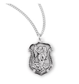 HMH Religious Sterling Silver St. Michael Archangel Medal With 18" Chain Necklace
