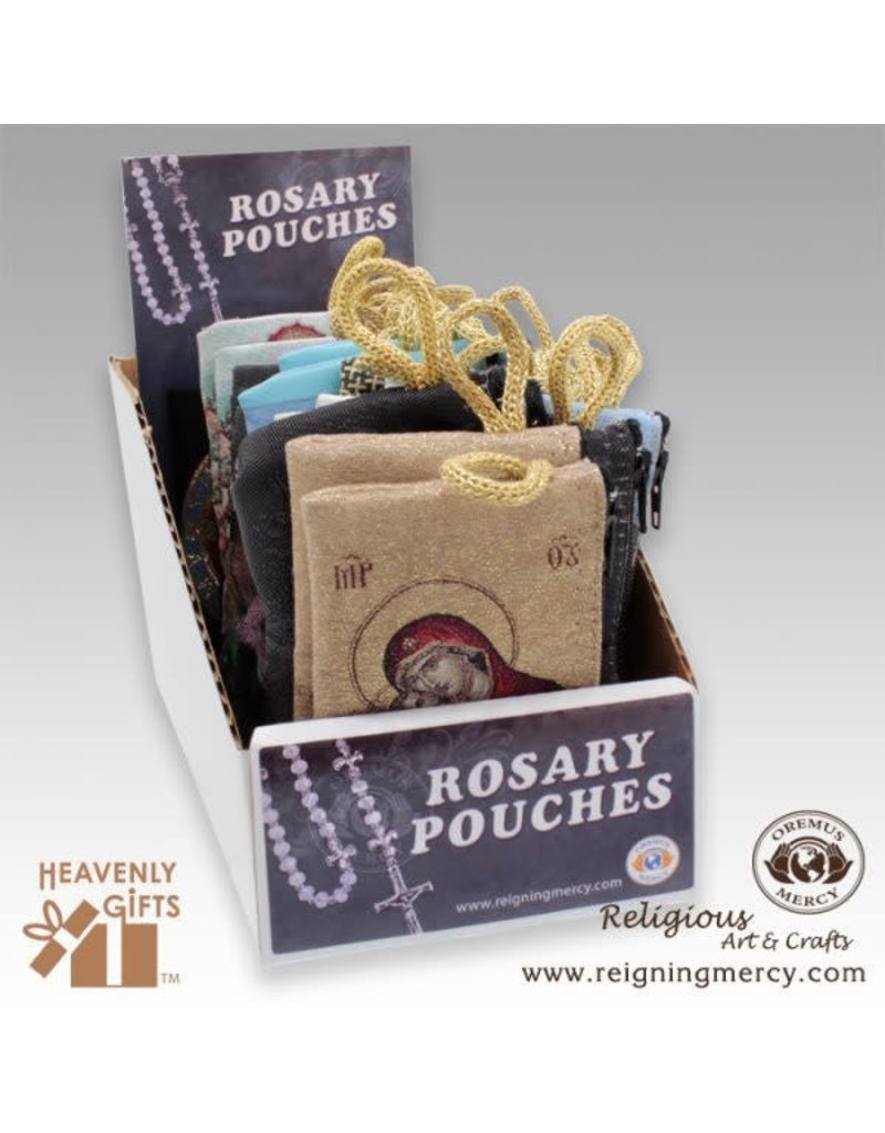 Oremus Mercy Tapestry Rosary Pouch with Zipper and Hanger