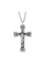 HMH Religious 1.5" Sterling Silver Highly Detailed Crucifix on 24" Chain