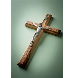 EarthWood Olive Wood Carved Crucifix (8")