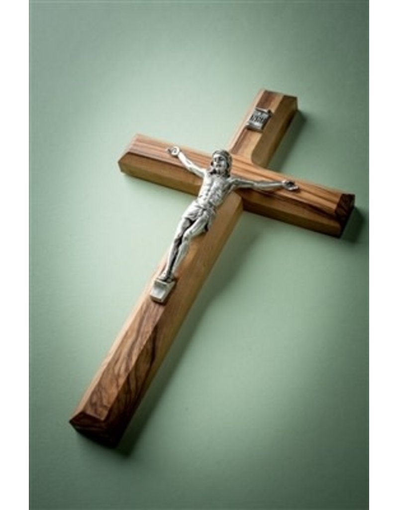 EarthWood Olive Wood Carved Crucifix (8")