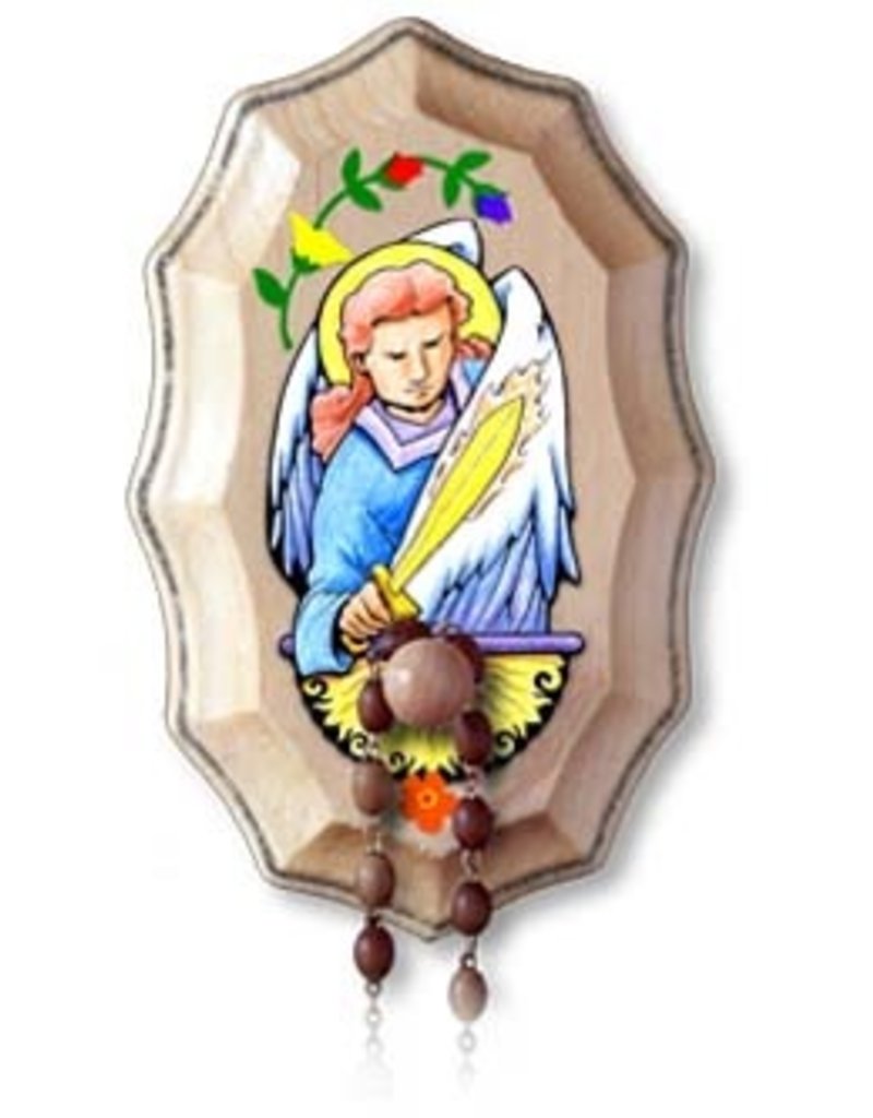 Illuminated Ink St. Michael the Archangel Wooden Rosary Holder Kit