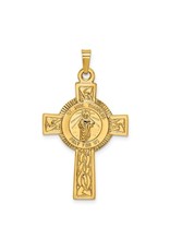 14k Cross With St. Jude Medal Pendant
