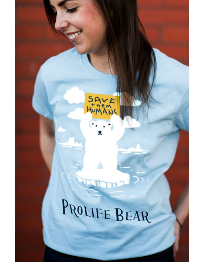 Romantic Catholic Prolife Bear T-shirt Extra Large