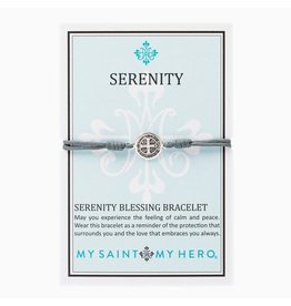 My Saint My Hero Serenity Blessing Bracelet - Silver Medal - Slate