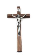 WJ Hirten 15" Walnut Crucifix with Antique Plated Corpus
