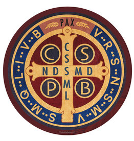 Catholic to the Max Benedictine Medal Round Glass Cutting Board
