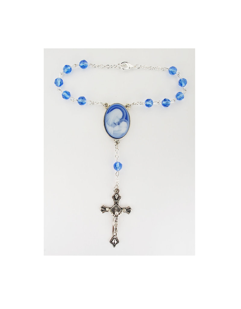 McVan Blue Cameo Auto Rosary