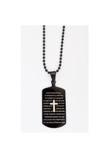 McVan Black Stainless Steele Lord's Prayer Dog Tag