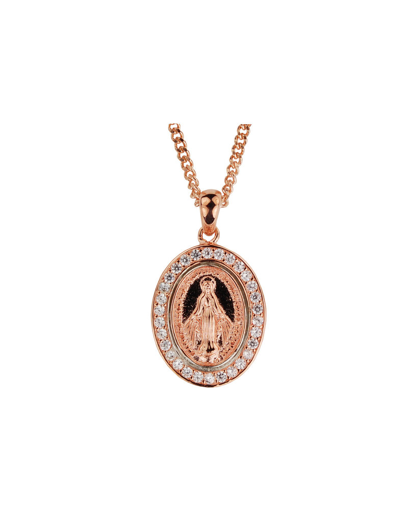 McVan Rose Gold Crystal Miraculous Medal