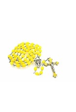 Religious Art Inc Quadlink Oval Bead Rosary with Colored Crucifix