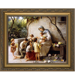 Catholic to the Max Adoration (Mary and Jesus with Children) by Guiseppe Magni Framed Art 11"x14"