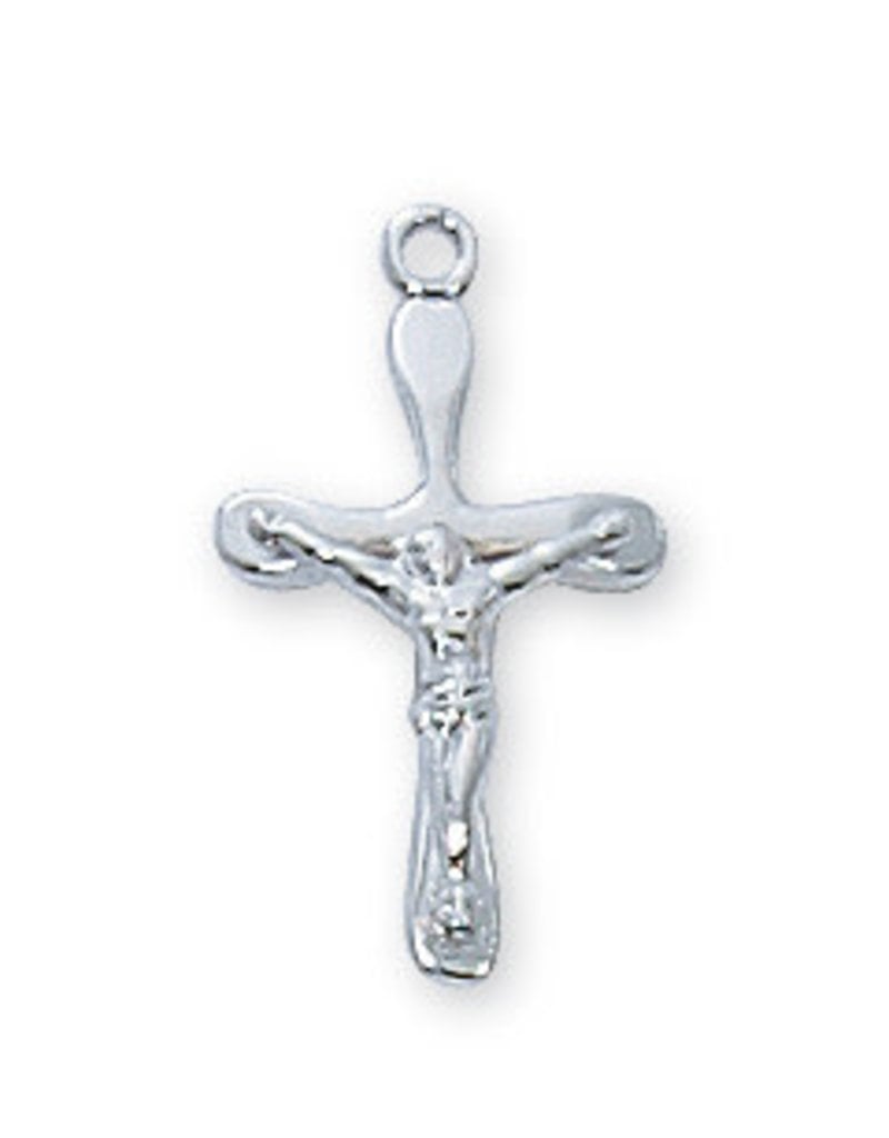 McVan Sterling Silver Crucifix with 16" Rhodium Chain and Deluxe Gift Box