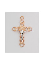 McVan Rose Gold over Sterling Two-Tone Crucifix with 18" Rhodium Plated Chain, Boxed