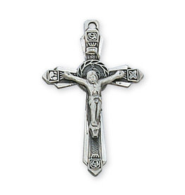 McVan Sterling Silver Crucifix with 18" Rhodium Chain and Deluxe Gift Box