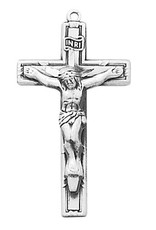 McVan Sterling Silver Crucifix with 18" Rhodium Plated Chain and Deluxe Gift Box