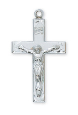 McVan Sterling Silver Crucifix with 20" Rhodium Chain and Deluxe Gift Box