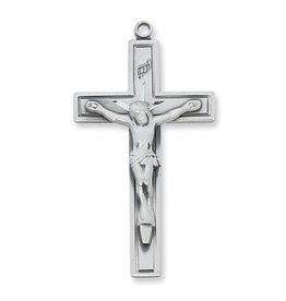 McVan Sterling Silver Crucifix with 24" Rhodium Chain