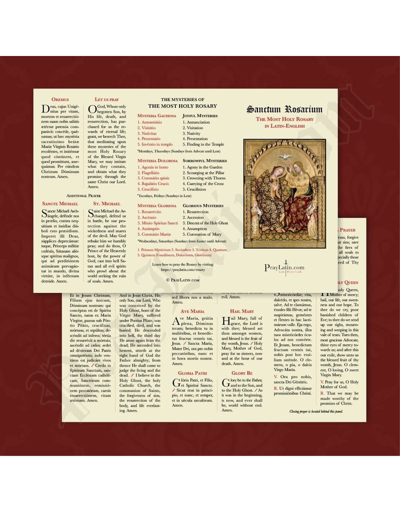 PrayLatin Latin-English Rosary Pamphlet