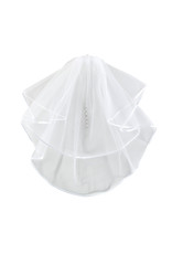 Christian Brands Rose comb with Pearl / crystal Cross First Communion Veil