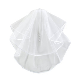 Christian Brands Rose comb with Pearl / crystal Cross First Communion Veil