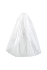 Christian Brands Floral Comb With Cross First Communion Veil