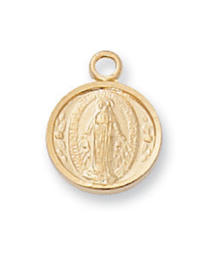 McVan Gold over Sterling Miraculous Pendant - Gold Over Sterling Silver Miraculous with 16 in. Gold Plated Brass Chain and Deluxe Gift Box