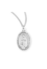 HMH Religious Our Lady of La Leche Oval English Version Sterling Silver Medal
