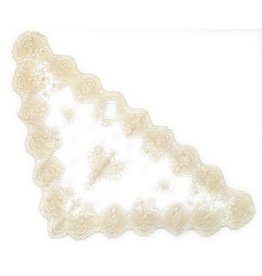 St. Stephen's Bookstore Abanico Spanish Mantilla Veil White and Gold