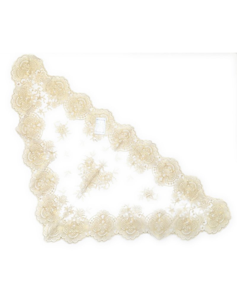 St. Stephen's Bookstore Abanico Spanish Mantilla Veil White and Gold