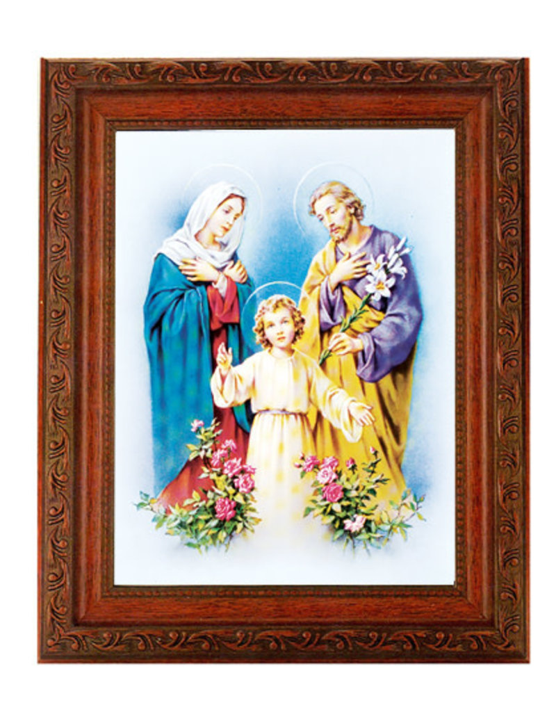 WJ Hirten Holy Family 8" x 10" Picture in Mahogany Frame