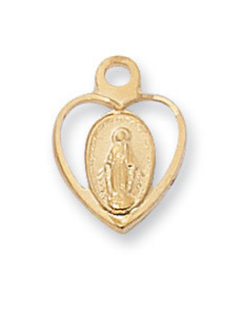 McVan Gold Over Sterling Silver Miraculous Medal with 16" Gold Plated Chain and Deluxe Gift Box